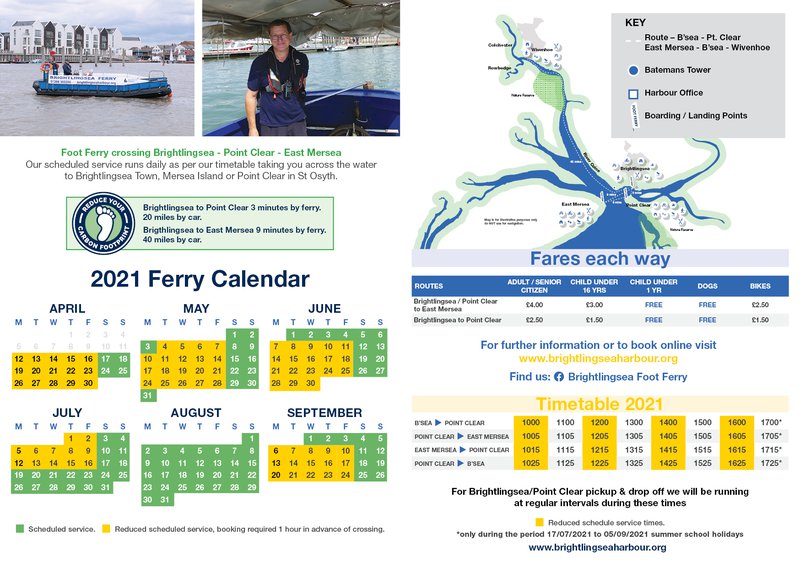 Foot Ferry Timetable