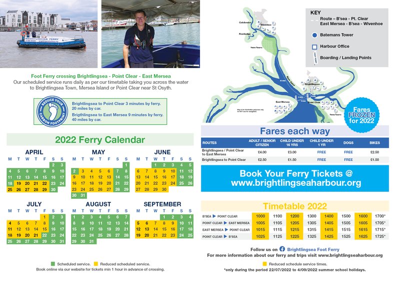 2022 Foot Ferry Timetable